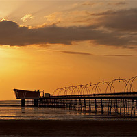 Buy canvas prints of Southport Pier at Sunset by Roger Green