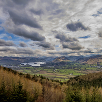 Buy canvas prints of Overlooking Derwentwater by Roger Green