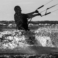 Buy canvas prints of  Kitesurfing by Roger Green