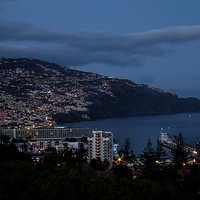 Buy canvas prints of Funchal At Night by Roger Green