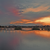Buy canvas prints of Marine Lake Sunset by Roger Green