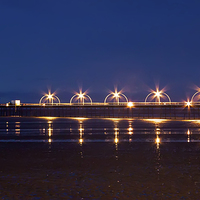 Buy canvas prints of Southport Pier at Night by Roger Green