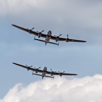 Buy canvas prints of Twin Lancasters by Roger Green