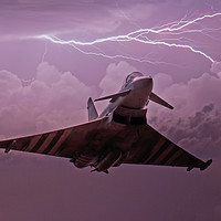 Buy canvas prints of Eurofighter in a Storm by Roger Green
