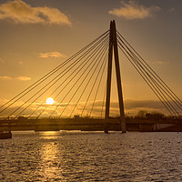 Buy canvas prints of Marine Way Bridge Sunset by Roger Green