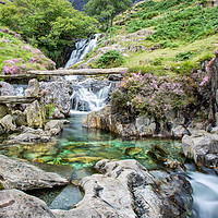 Buy canvas prints of Snowdonia Waterfall by Roger Green