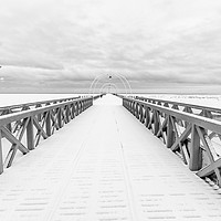 Buy canvas prints of Southport Pier in the Snow by Roger Green