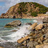 Buy canvas prints of Shell Beach in St Barts by Roger Green