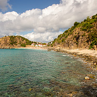 Buy canvas prints of Shell Beach in St Barts by Roger Green