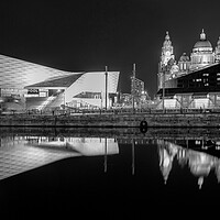 Buy canvas prints of Liverpool Docks Reflected by Roger Green