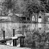Buy canvas prints of River Leven Boathouse by Roger Green