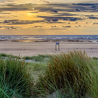 Buy canvas prints of Sunset on Ainsdale Beach by Roger Green