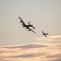 Buy canvas prints of Lancaster and Spitfire by Roger Green