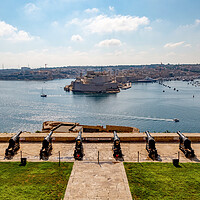 Buy canvas prints of The Saluting Battery in Valletta by Roger Green