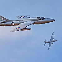 Buy canvas prints of Canberra XH134 and Hunter XL557 by Roger Green