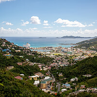 Buy canvas prints of Overlooking Road Town on Tortola by Roger Green