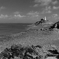 Buy canvas prints of Mumbles Lighthouse. by Becky Dix