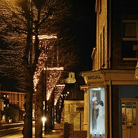 Buy canvas prints of Christmas on Mumbles Road. by Becky Dix