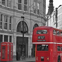 Buy canvas prints of The Bus to Trafalgar Square. by Becky Dix