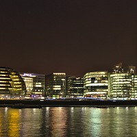 Buy canvas prints of The Thames at Night. by Becky Dix