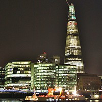 Buy canvas prints of The Shard at Night. by Becky Dix