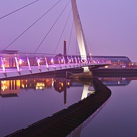 Buy canvas prints of Sail Bridge Reflections. by Becky Dix