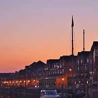 Buy canvas prints of Dusk on the Marina. by Becky Dix