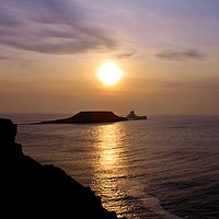 Buy canvas prints of Worms Head, Rhossili. by Becky Dix
