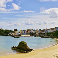 Buy canvas prints of Tenby Seafront. by Becky Dix