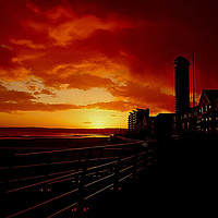 Buy canvas prints of Swansea Bay Sunset. by Becky Dix