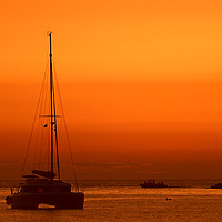 Buy canvas prints of Dusk from Es Puet Beach, Ibiza. by Becky Dix