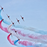 Buy canvas prints of The RAF Red Arrows 2 by Becky Dix