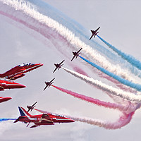 Buy canvas prints of RAF Red Arrows by Becky Dix