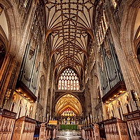 Buy canvas prints of St Mary Redcliff, Bristol. The Nave & Organ. by Becky Dix