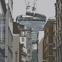 Buy canvas prints of Building the Walkie Talkie. by Becky Dix
