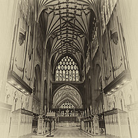 Buy canvas prints of St Mary Redcliff, Bristol. The Nave & Organ. by Becky Dix