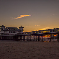 Buy canvas prints of  Sunset at Weston-super-mare. by Becky Dix