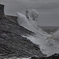 Buy canvas prints of Stormy Welsh Lighthouse. by Becky Dix