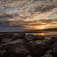 Buy canvas prints of Llanelli Beach Sunset.  by Becky Dix