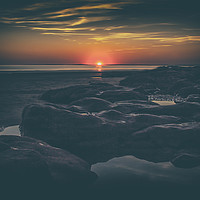 Buy canvas prints of Sunset at Rest Bay. by Becky Dix