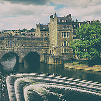 Buy canvas prints of Pulteney Bridge & The Weir, Bath. by Becky Dix