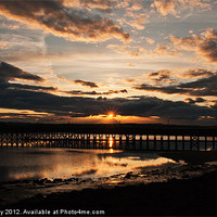Buy canvas prints of Sunset over Amble by Elaine Whitby