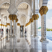 Buy canvas prints of Golden Mosque at Abu Dhabi  by Elaine Whitby