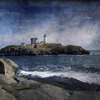 Buy canvas prints of Lighthouse in Coastal Maine by Tammy Winand