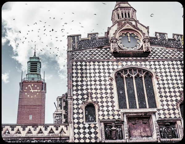 Soaring over the Norwich Guildhall Picture Board by Rus Ki