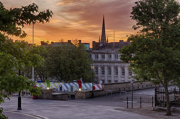 Golden Sunrise over Norwich Market Picture Board by Rus Ki