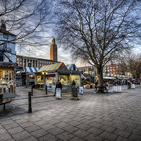 Buy canvas prints of Norwich Market Traders at Gentleman's Walk by Rus Ki