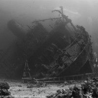 Buy canvas prints of Ghiannis.D Wreck & Divers,Egypt. by John Miller