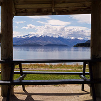 Buy canvas prints of Rustic Shelter View by Richard Thomas