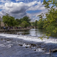 Buy canvas prints of River Wye Bakewell by Richard Thomas